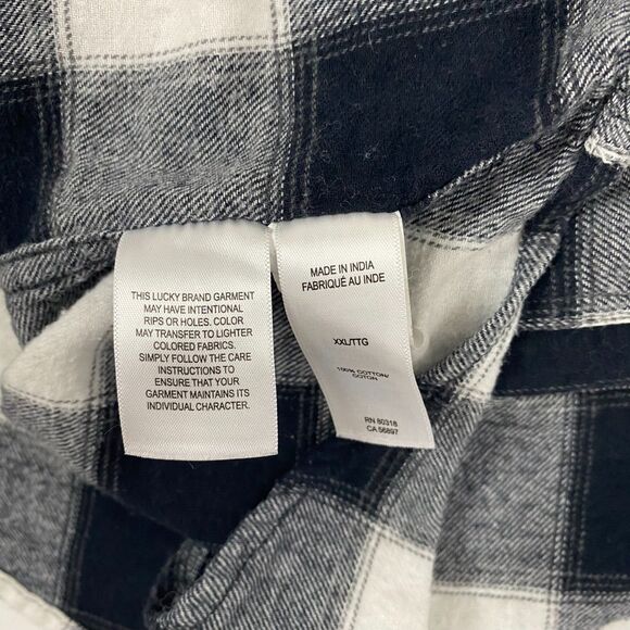 Lucky Brand Men's Shirt Sz XXL Long Sleeve Western Plaid Flannel Pockets - Picture 11 of 12